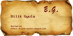 Bilik Gyula névjegykártya